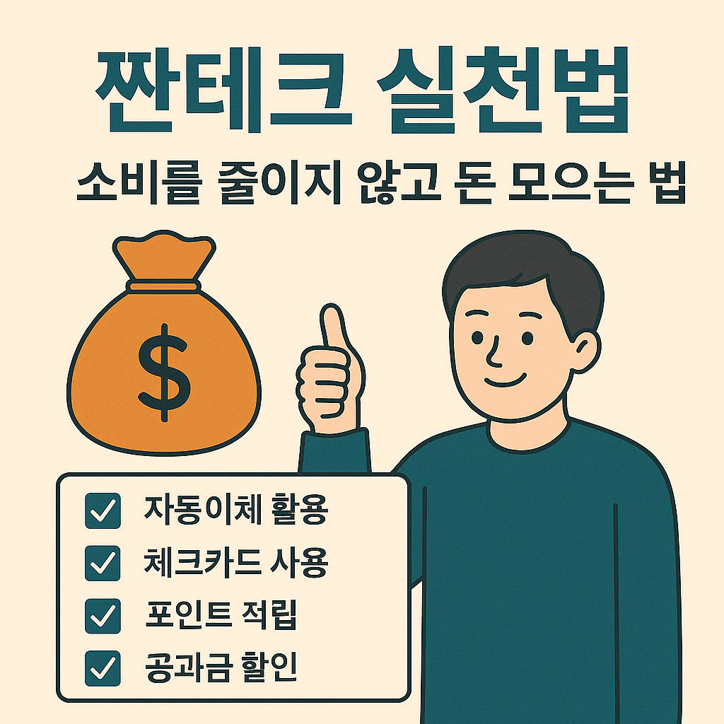 짠테크 실천법으로 소비 줄이지 않고 돈 모으는 전략 이미지