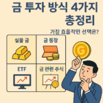 금 투자 방법 4가지 비교: 실물 금, 금 통장, ETF, 금 관련 주식